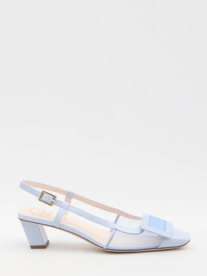 Mesh Slingback Pumps