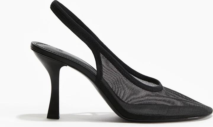 Mesh Slingback Pumps