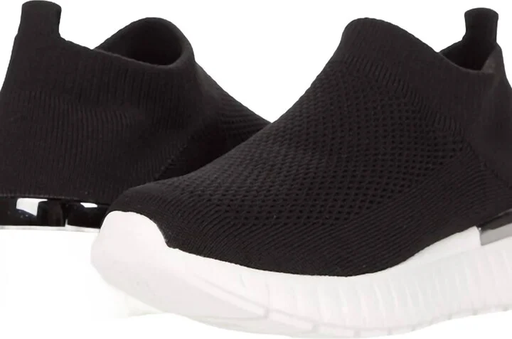 Mesh Slip On Tulip Sneakers In Black