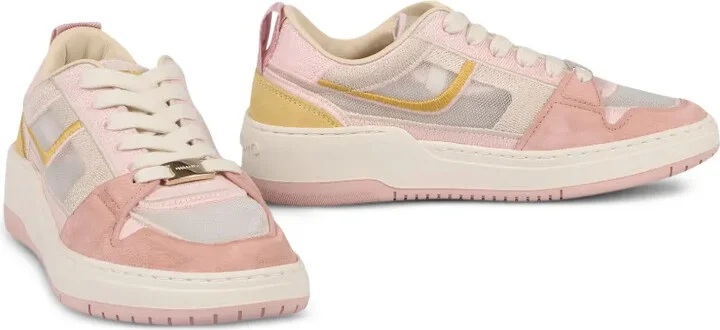Mesh suede lace-up sneakers - Image 2