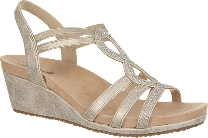 Mesmerize Womens Embellished Man Made Wedge Sandals