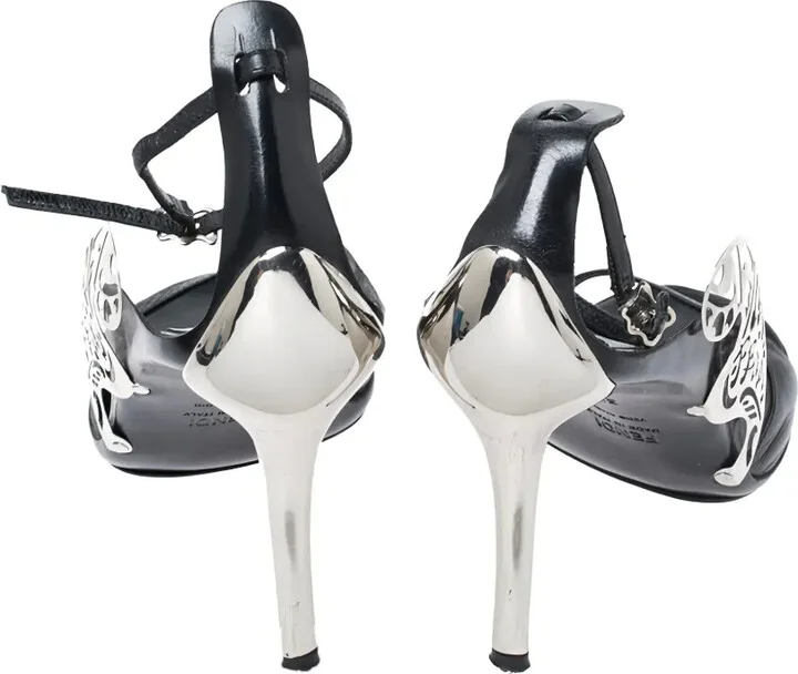 Metal-Applique Leather Sandals - Image 4