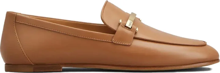 Metal-Bar Leather Loafers