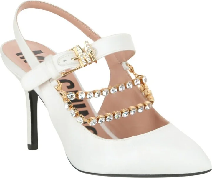 Metal Chain Slingback Pump