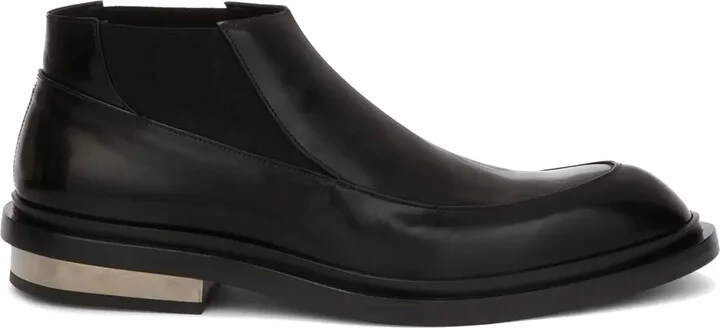 Metal-Detail Leather Boots