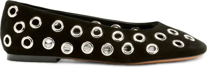 Metal-Eyelet Detailing Ballerinas