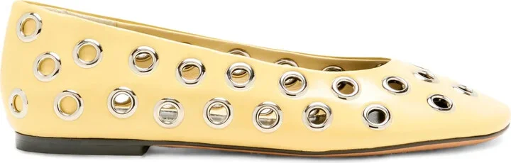 Metal-Eyelet Detailing Ballerinas