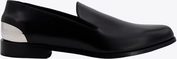 Metal Heel Leather Loafers