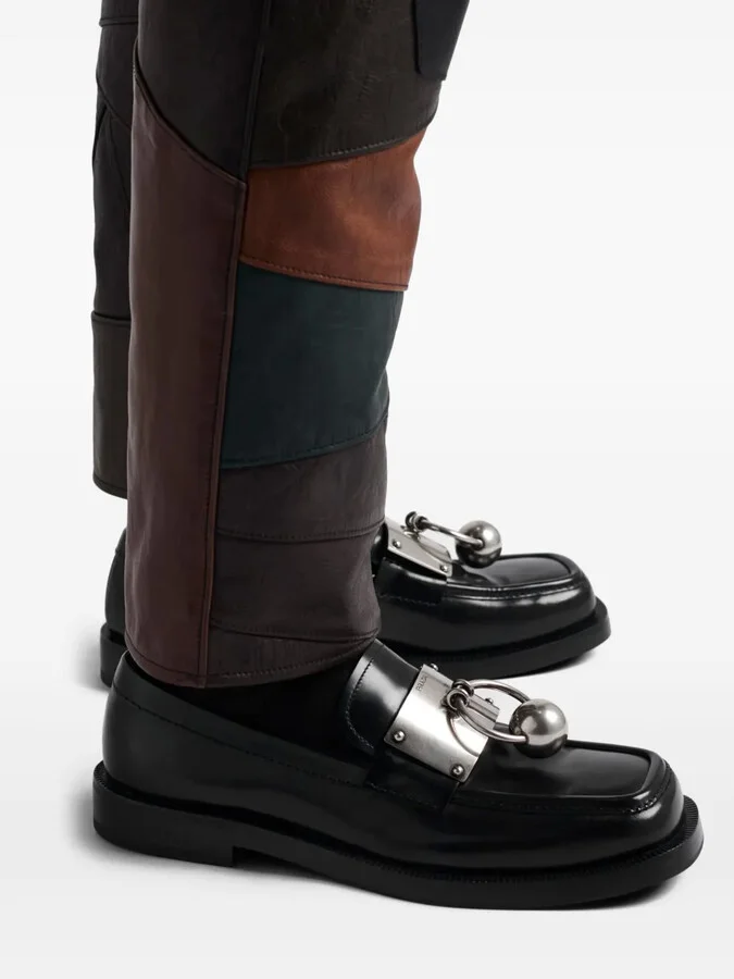 Metal-Ornament Leather Loafers - Image 5
