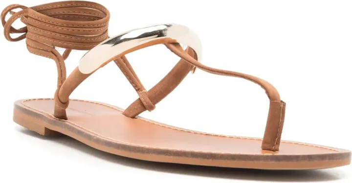 Metal-Strap Leather Sandals - Image 2