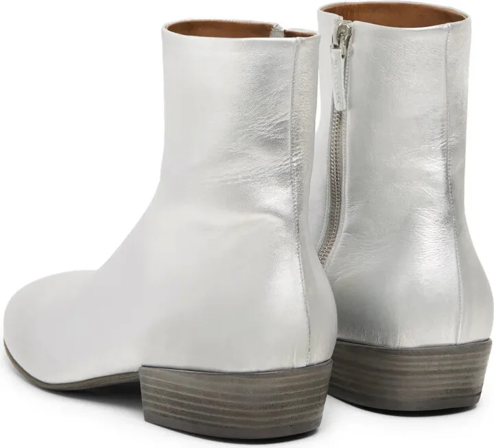 Metaliic-Leather Ankle Boots - Image 3