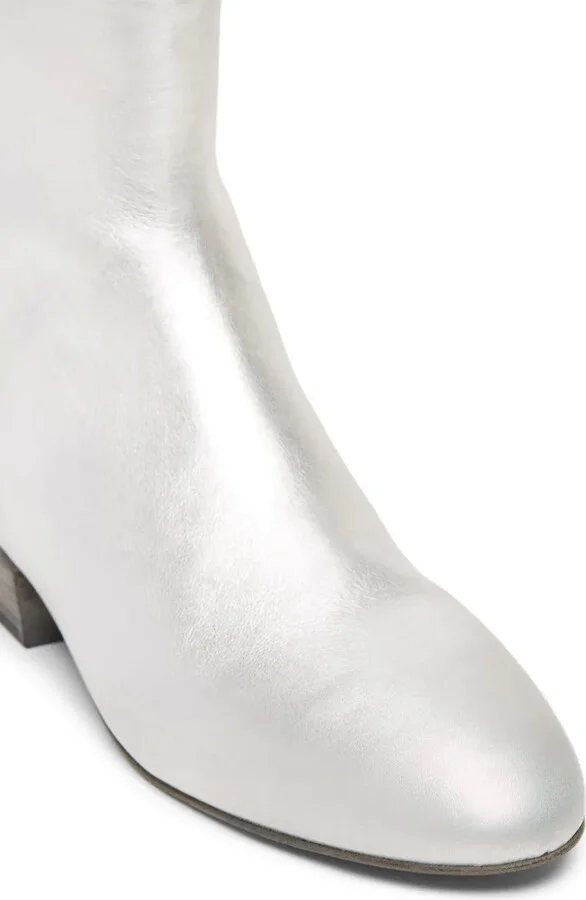 Metaliic-Leather Ankle Boots - Image 4