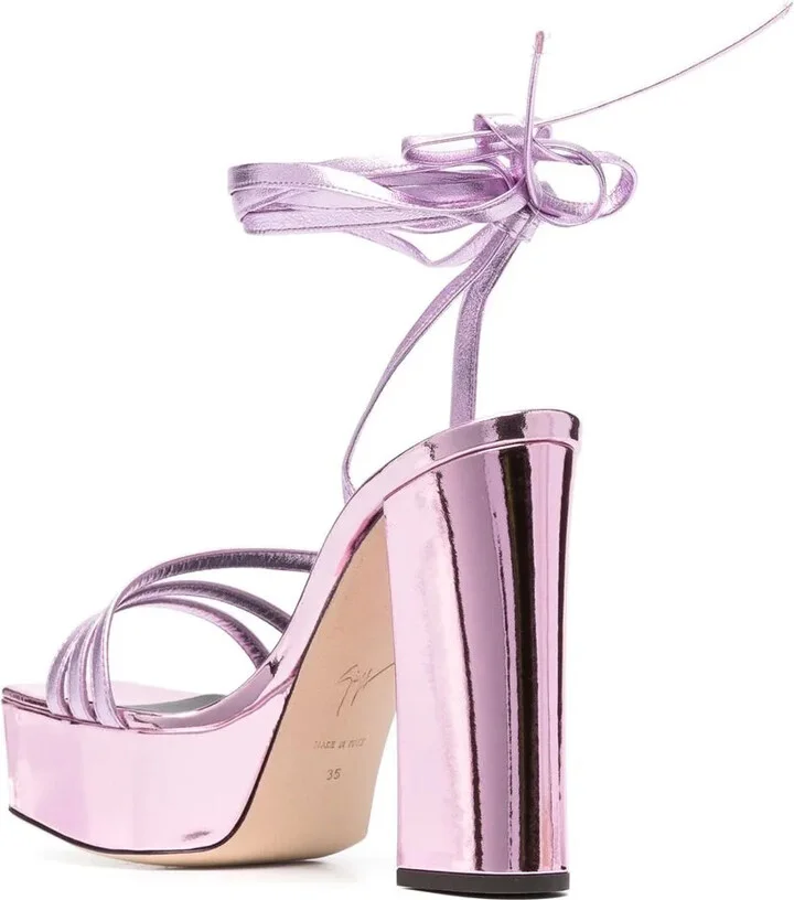 Metallic 125mm Platform Sandals - Image 3