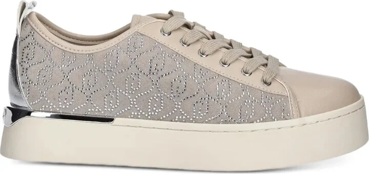 Metallic-Accent Perforated Sneakers