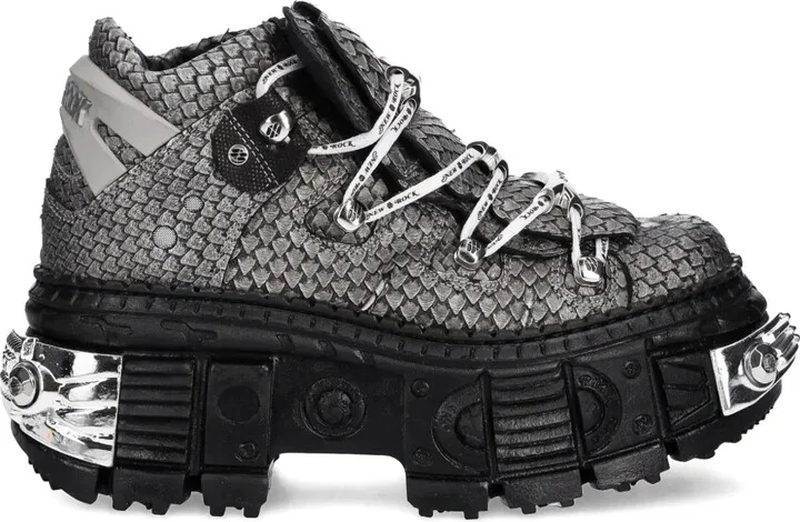 Metallic-Accents Platform Sneakers