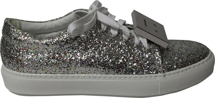 Metallic Adriana Spark Sneakers in Silver Glitter