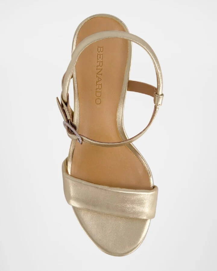 Metallic Ankle-Strap Platform Sandals - Image 3