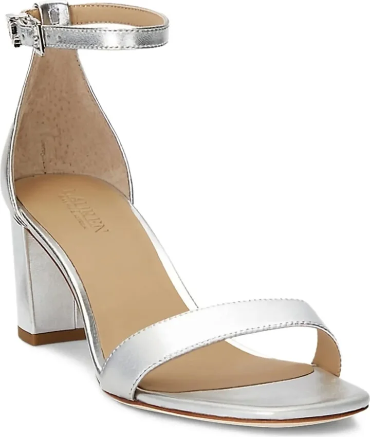 Metallic Ankle-Strap Sandals