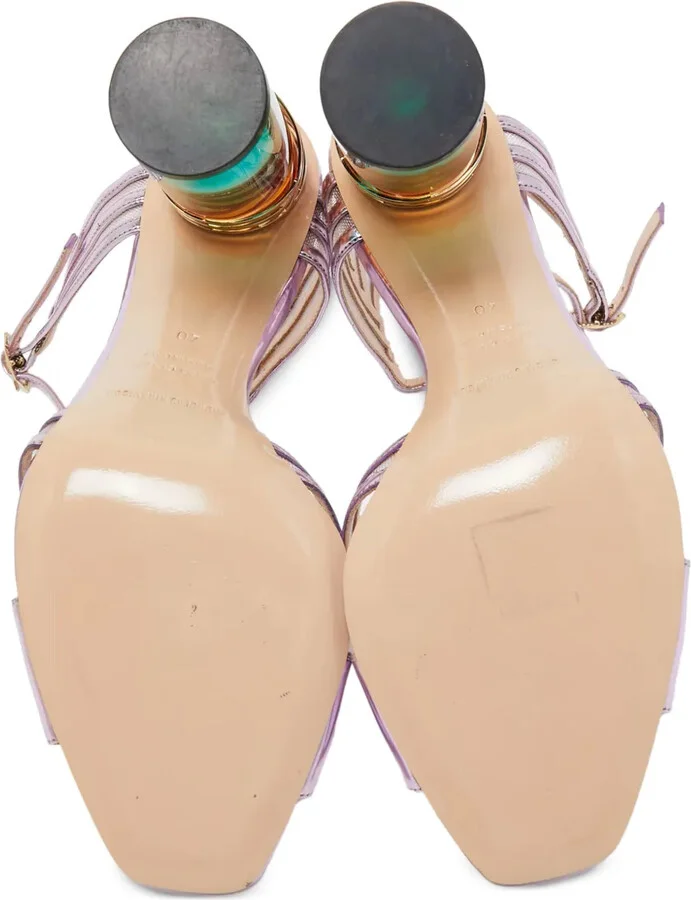 Metallic Block-Heel Sandals - Image 4
