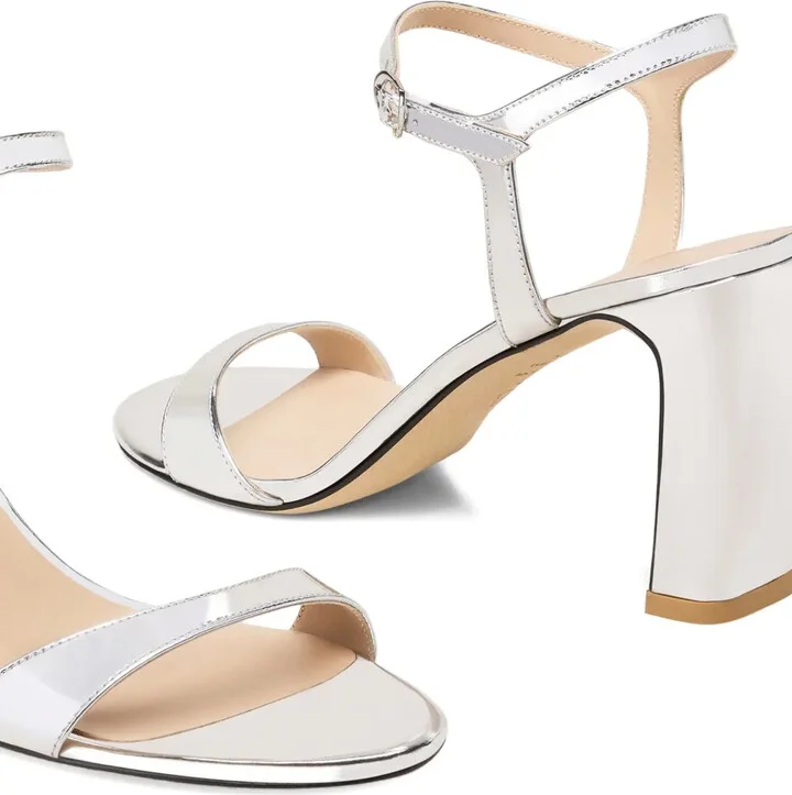 Metallic Block-Heel Sandals - Image 4
