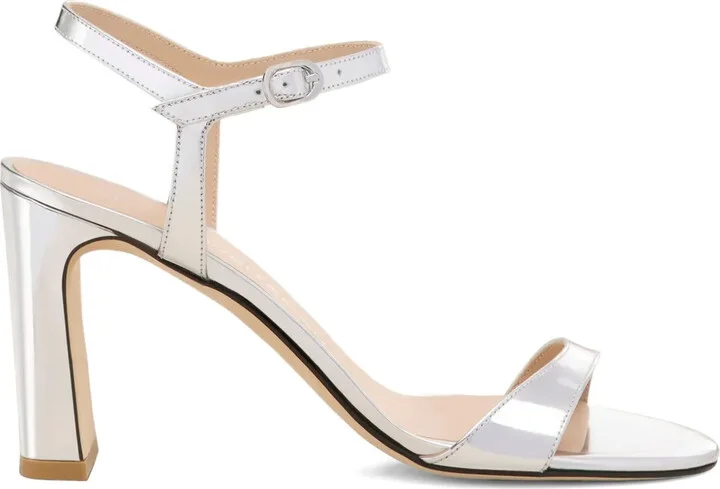Metallic Block-Heel Sandals