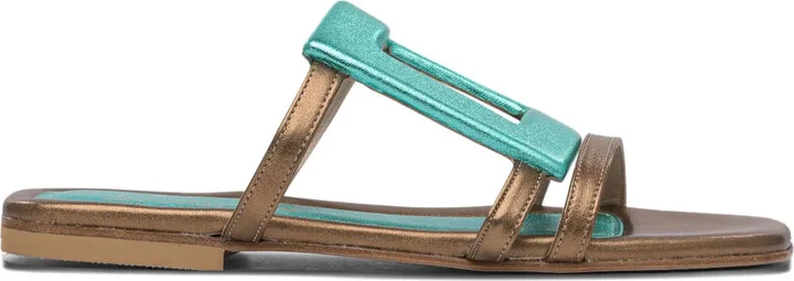 Metallic Buckle Sandals