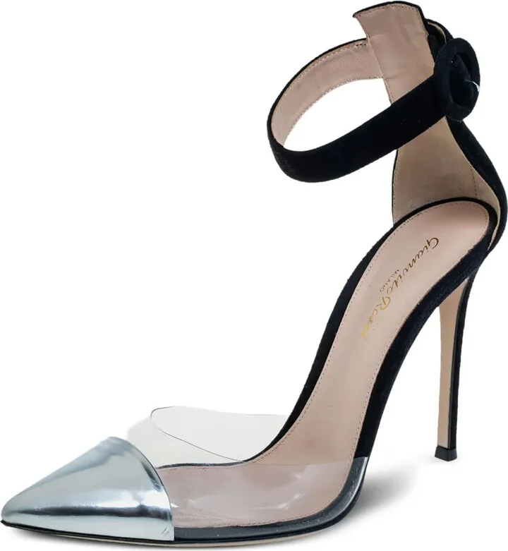 Metallic Cap-Toe Heeled Sandals - Image 2