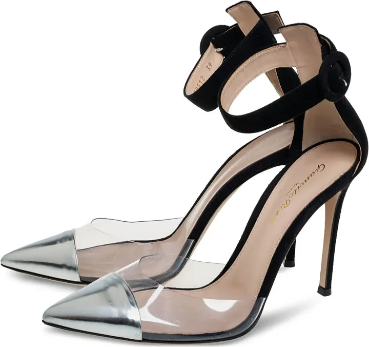 Metallic Cap-Toe Heeled Sandals - Image 3