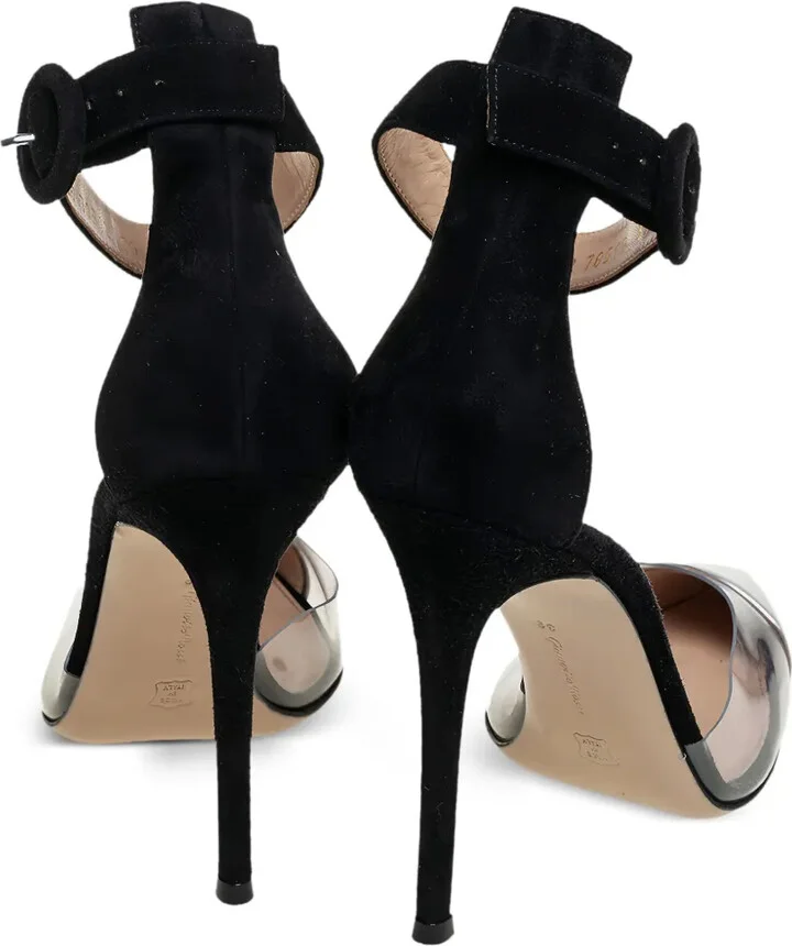 Metallic Cap-Toe Heeled Sandals - Image 4