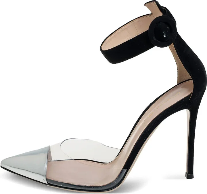 Metallic Cap-Toe Heeled Sandals