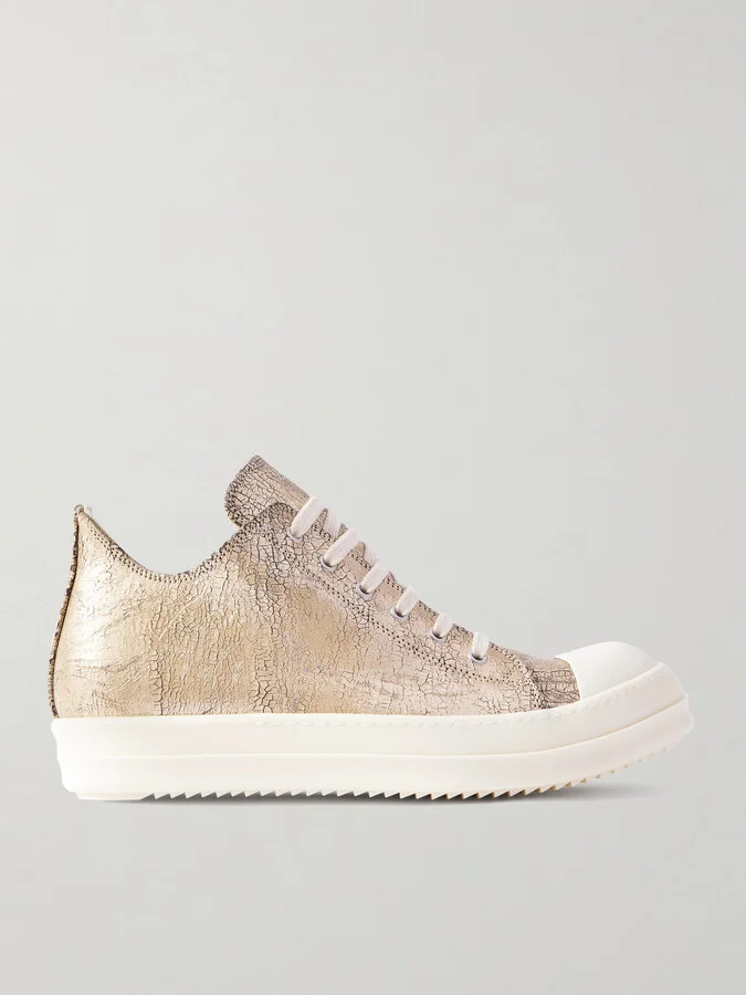 Metallic Coated-Denim Sneakers