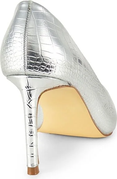 Metallic Croc Embossed Pumps - Image 3