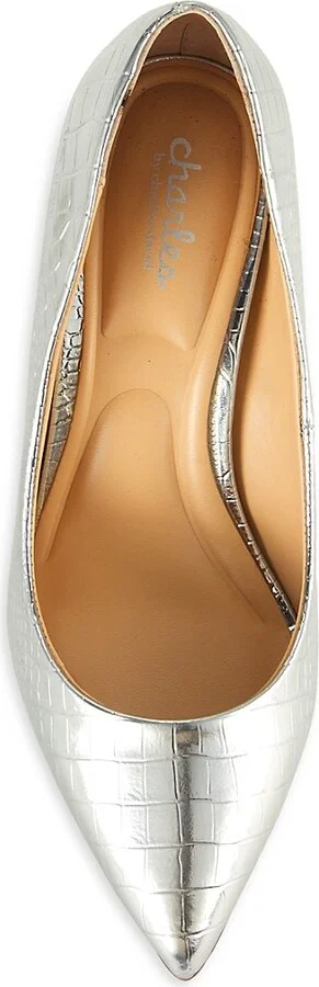 Metallic Croc Embossed Pumps - Image 5