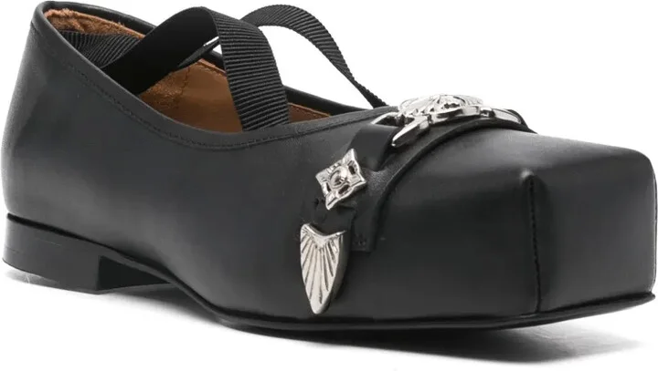 Metallic-Detail Ballet Flats - Image 2