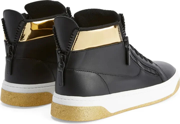 Metallic-Detail High-Top Sneakers - Image 3