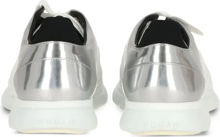 Metallic-Detail Leather Sneakers - Image 3