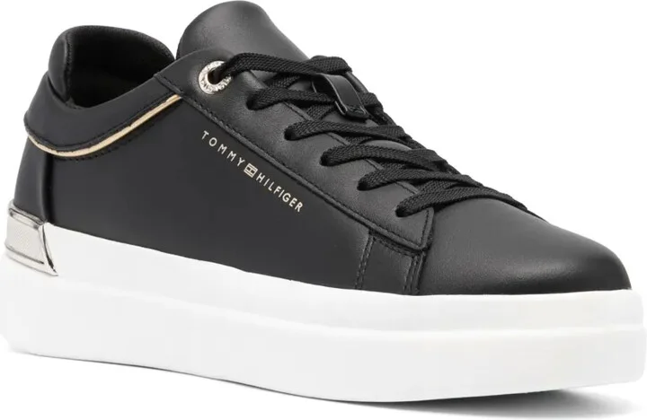 Metallic-Detail Leather Sneakers - Image 2