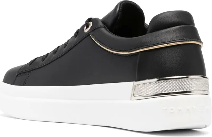 Metallic-Detail Leather Sneakers - Image 3