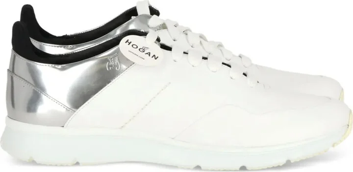 Metallic-Detail Leather Sneakers
