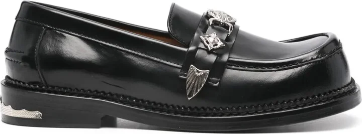Metallic-Detail Loafers
