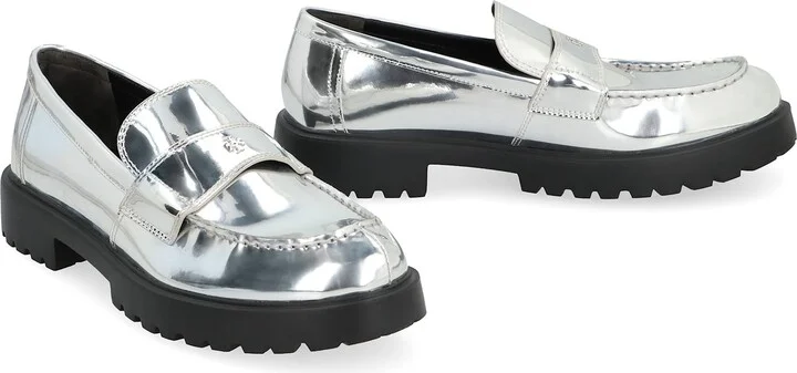 Metallic Eco Leather Loafers - Image 3