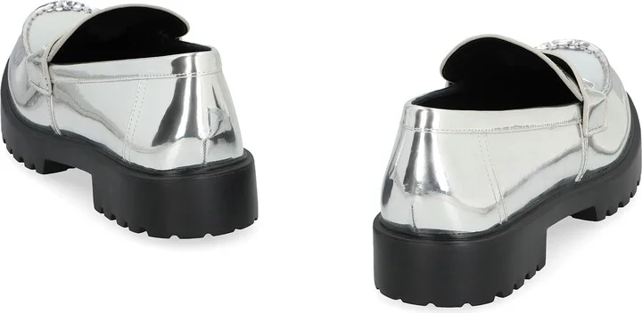 Metallic Eco Leather Loafers - Image 4