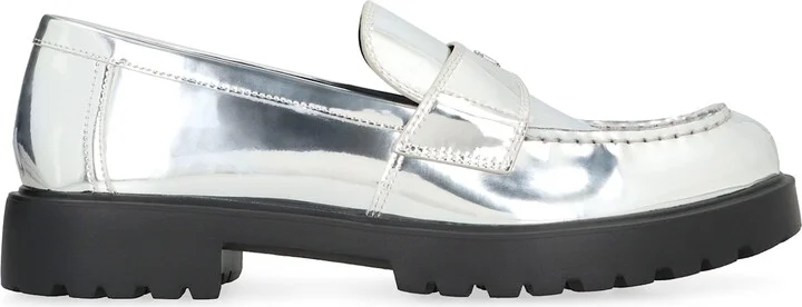 Metallic Eco Leather Loafers