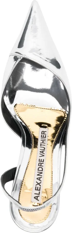 Metallic-Effect 80mm Leather Pumps - Image 4