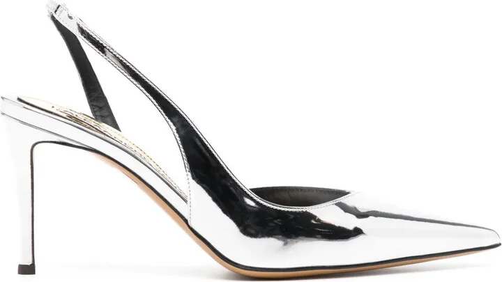Metallic-Effect 80mm Leather Pumps