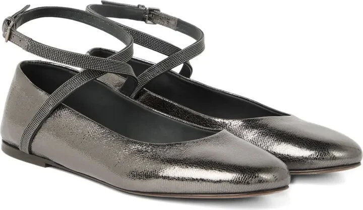 Metallic-Effect Ballet Flats - Image 2