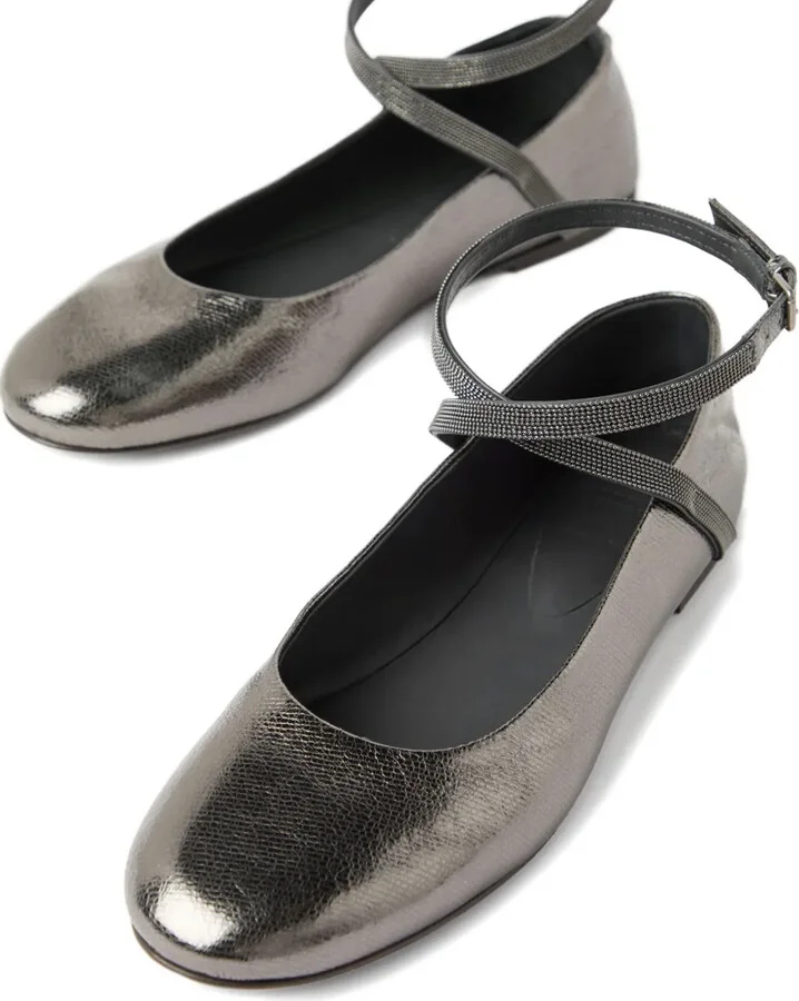 Metallic-Effect Ballet Flats - Image 4