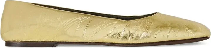 Metallic-Effect Ballet Flats