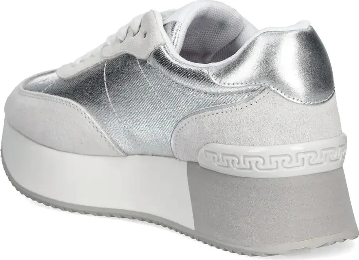 Metallic-Effect Denim Sneakers - Image 3