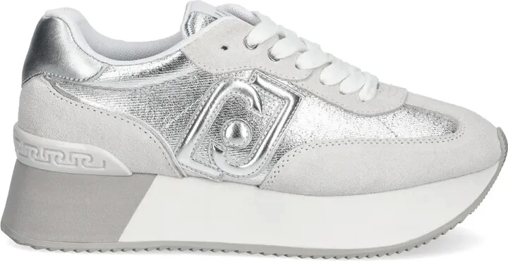 Metallic-Effect Denim Sneakers
